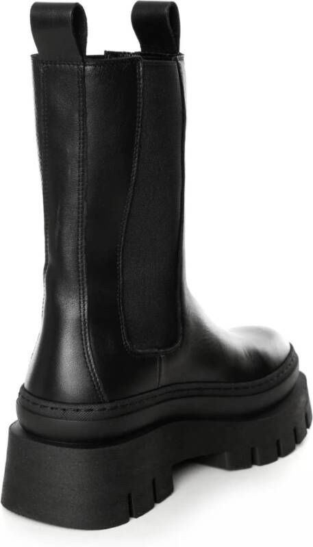 Copenhagen Shoes Nubuck Chelsea Boots met Plateauzool Black Dames