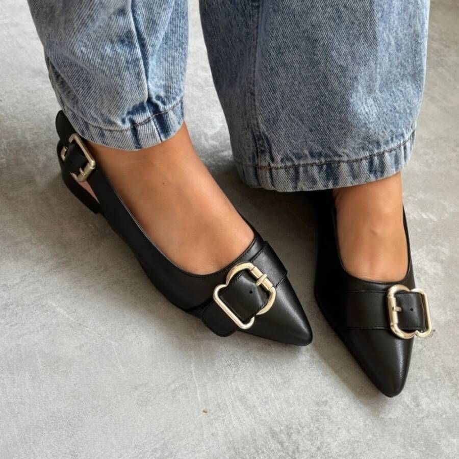 Copenhagen Shoes Slingback Ballerina`s met Decoratieve Gesp