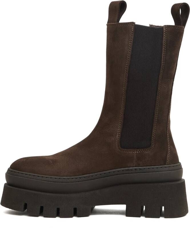 Copenhagen Shoes Suède Chelsea Enkellaarzen Bruin