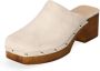 Copenhagen Shoes Suede Slip-On Klompen met Plateauhak White Dames - Thumbnail 5
