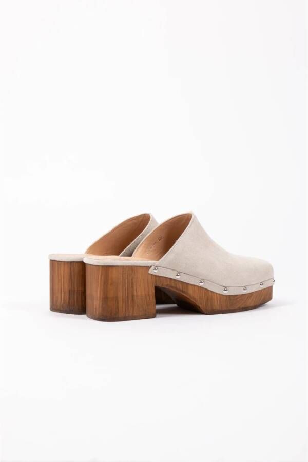Copenhagen Shoes Veloursuede Offwhite Klompen Gray Dames