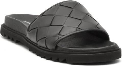 Copenhagen Shoes Zwarte Geweven Leren Sandaal Black Dames