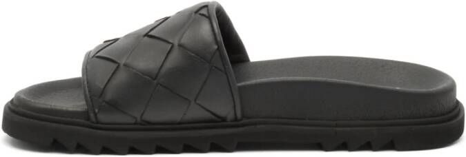 Copenhagen Shoes Zwarte Geweven Leren Sandaal Black Dames