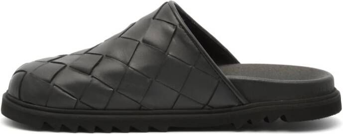 Copenhagen Shoes Zwarte Leren Geweven Sandaal Black Dames
