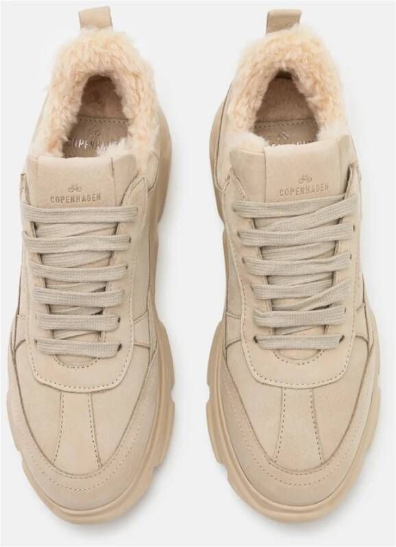 Copenhagen Studios Chunky Beige Nubuck Leren Sneakers Beige Dames