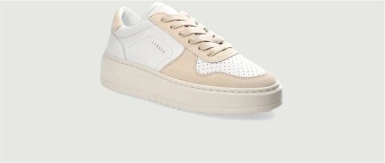 Copenhagen Studios Crèmekleurige ronde sneakers met reliëflogo Beige Dames