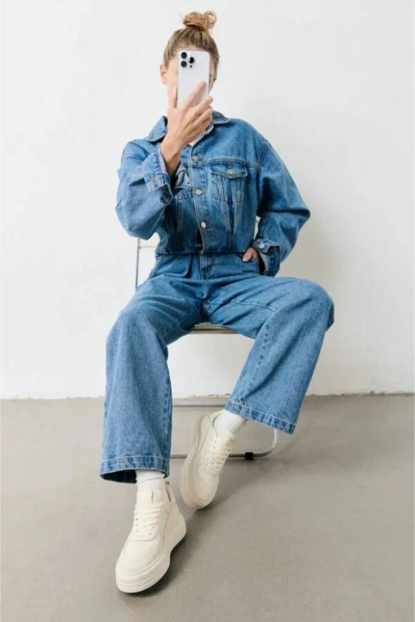 Copenhagen Studios Leren Mix Sneakers Beige Dames