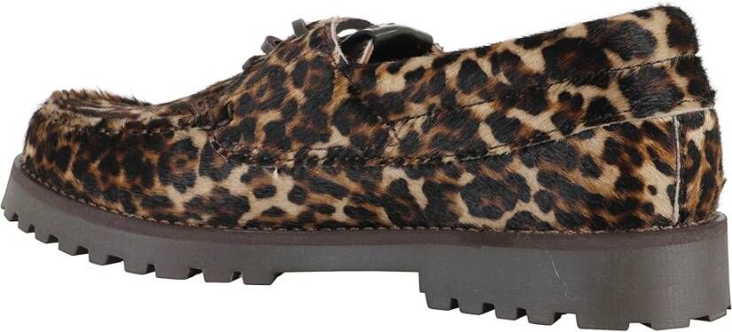 Copenhagen Studios Luipaardpatroon Harige Leren Loafers