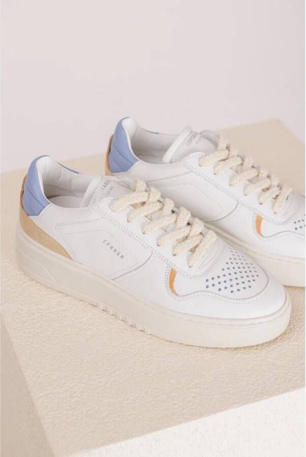 Copenhagen Studios Wit Lichtblauw Leren Mix Sneaker Multicolor Dames