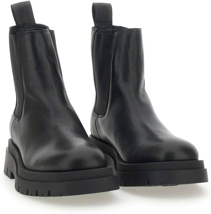 Copenhagen Studios Zwarte Leren Chelsea Laarzen Chunky Simplicity Black Dames