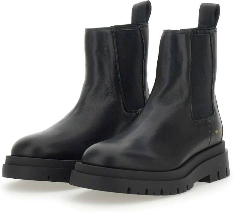 Copenhagen Studios Zwarte Leren Chelsea Laarzen Chunky Simplicity Black Dames