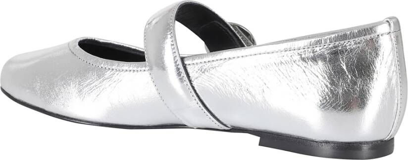Coperni Zilver Metallic Leren Ballerina Riem Flats