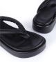 Cortana Geisha Zwarte Platte Sandaal Black Dames - Thumbnail 4