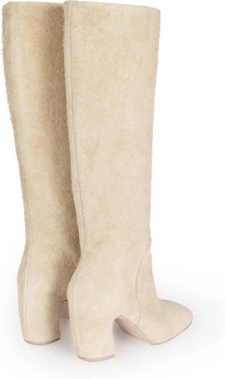 Cortana Kniehoge geborstelde suède laars Beige Dames