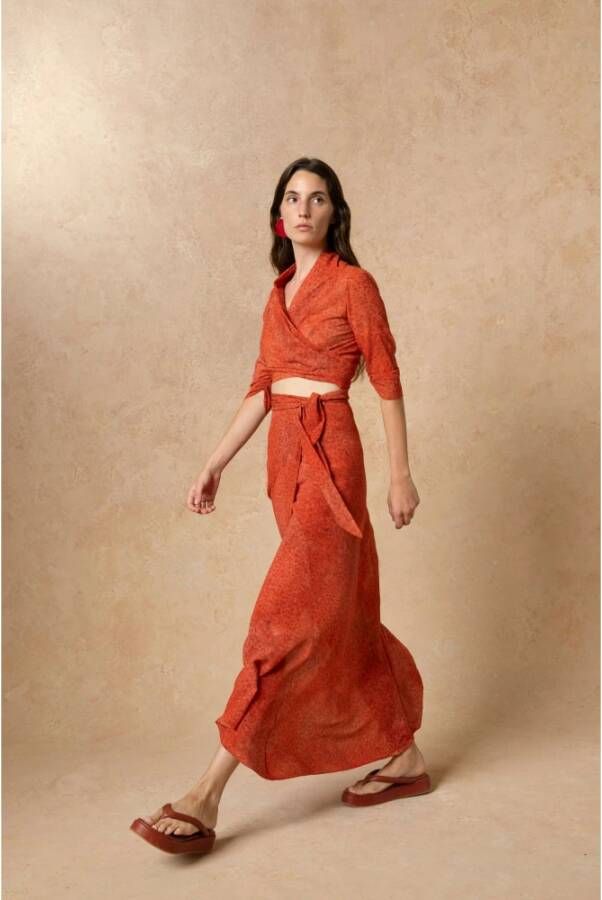 Cortana Platte Geisha Sandaal Klei Red Dames