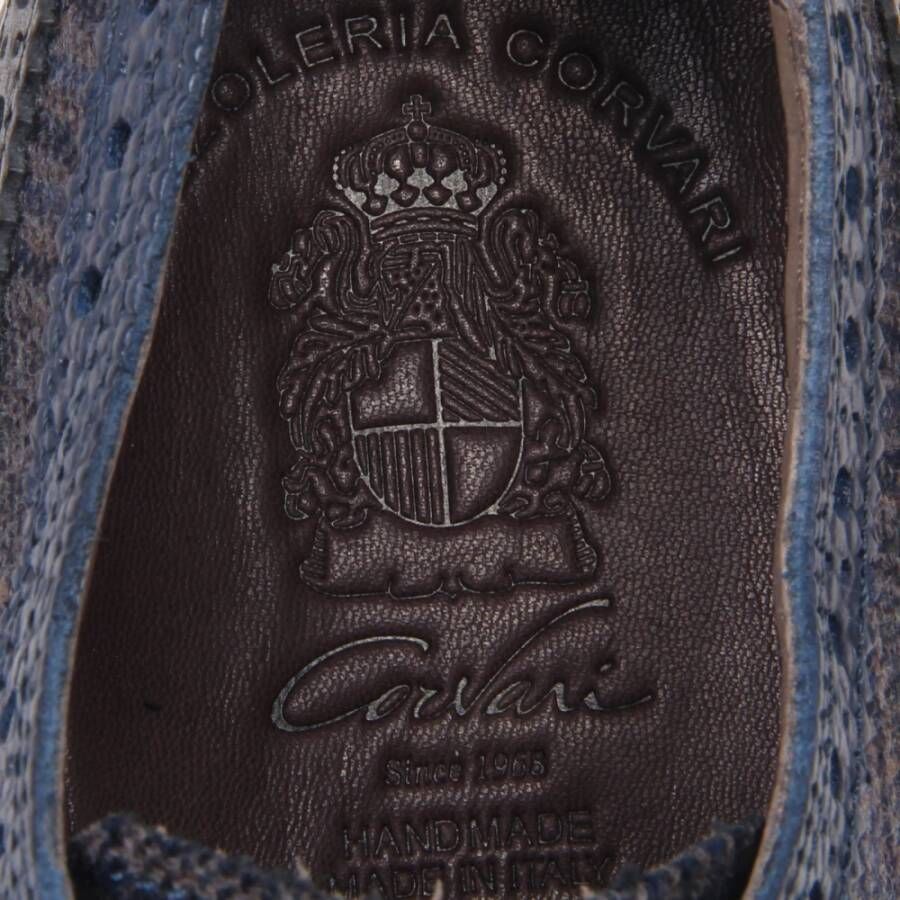Corvari Blauwe Leren Schoen Made in Italy