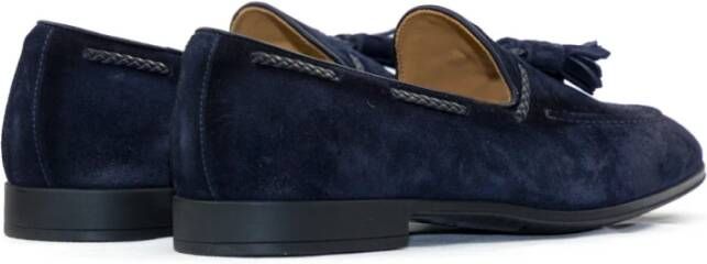 Corvari Italiaanse Suède Mocassin met Kwastje Blue Heren