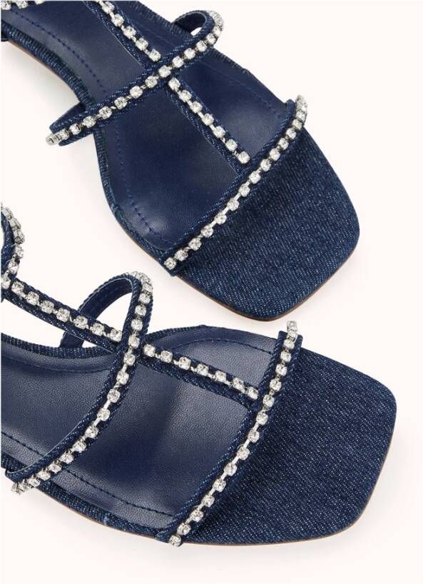 Cosmoparis Denim strass enkelband sandaal
