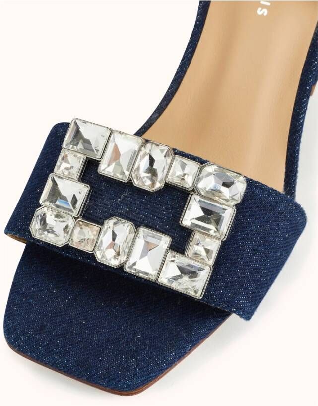 Cosmoparis Denim Strass Sandalen voor Vrouwen