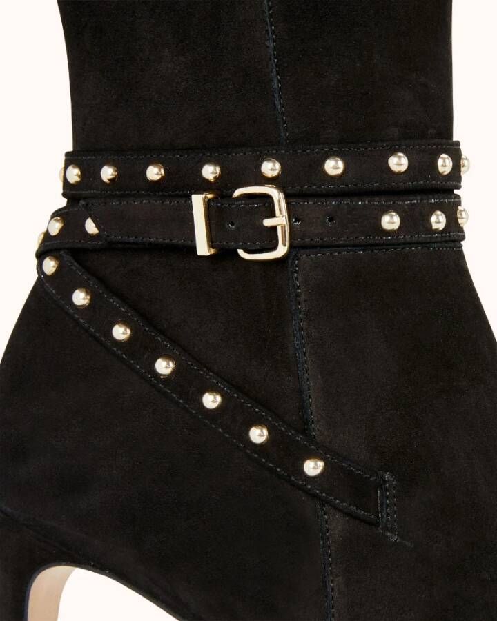 Cosmoparis Elegante Zwarte Nubuck Enkellaars