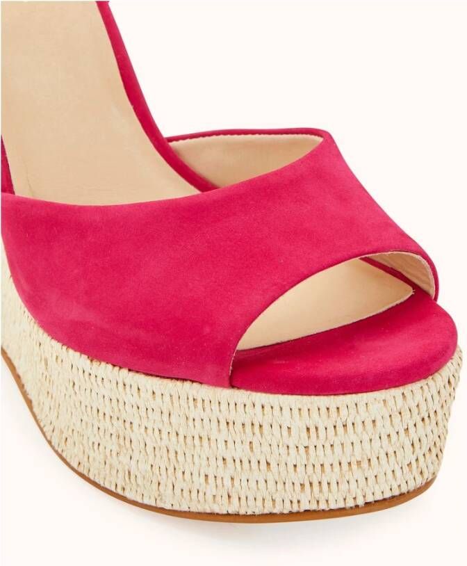 Cosmoparis Framboos Nubuck Sleehak Sandaal