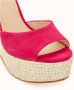 Cosmoparis Framboos Nubuck Sleehak Sandaal - Thumbnail 2