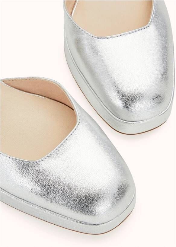 Cosmoparis Metallic Zilveren Platform Hakken