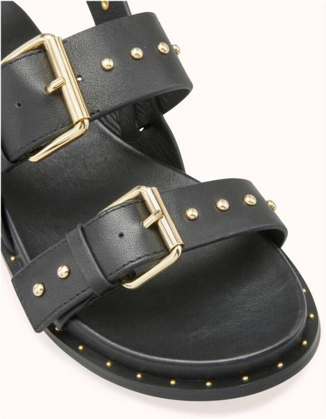 Cosmoparis Neo-rock platte sandaal met gouden studs