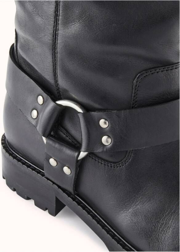 Cosmoparis Platte Bikerlaars met Zilveren Details