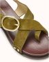 Cosmoparis Platte Sandaal Carell Groen Fluweel - Thumbnail 2