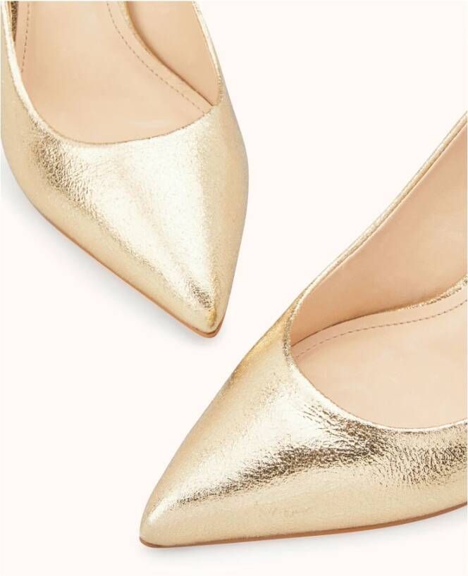 Cosmoparis Puntige Hak Pump in Platinum Cracked Leather