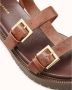 Cosmoparis Trendy Leren Sandaal met Gouden Gespen - Thumbnail 2