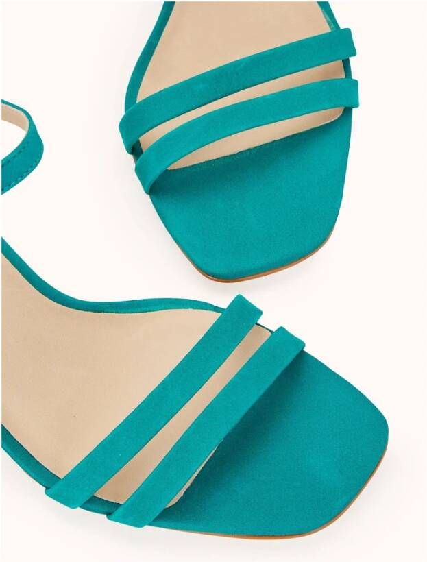 Cosmoparis Turquoise Leren Sandaal met 9cm Hak