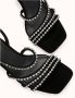 Cosmoparis Zwarte Fluweel Hak Sandaal met Strass - Thumbnail 2