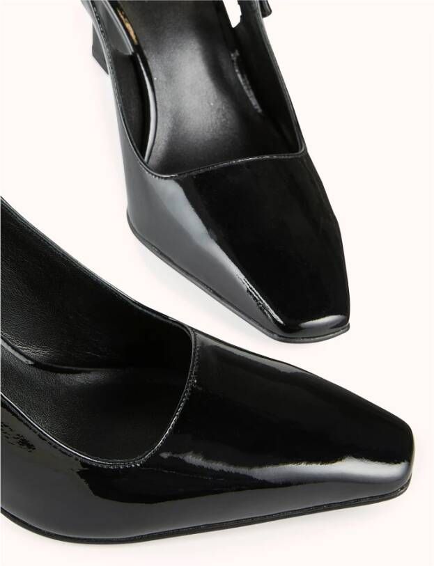 Cosmoparis Zwarte Lakleren Slingback Hakken