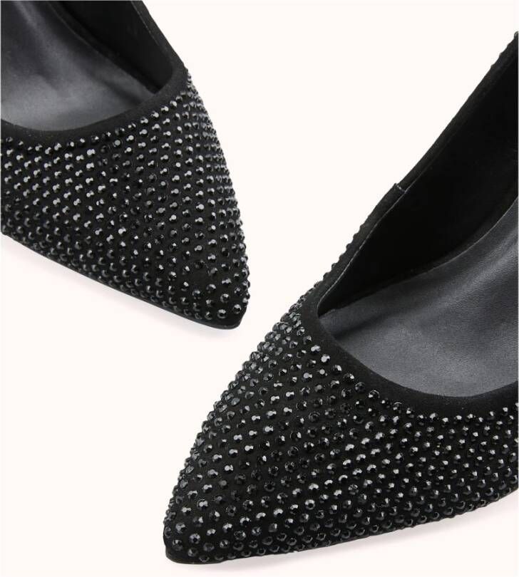 Cosmoparis Zwarte suède pump met strass