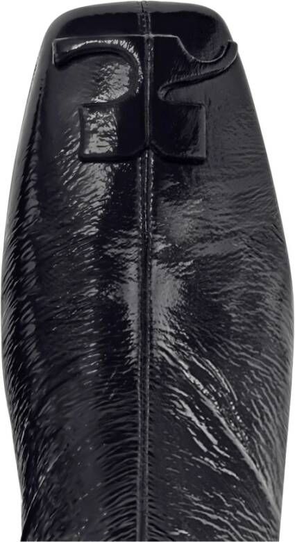 Courrèges Hoge hak leren enkellaars Black Dames