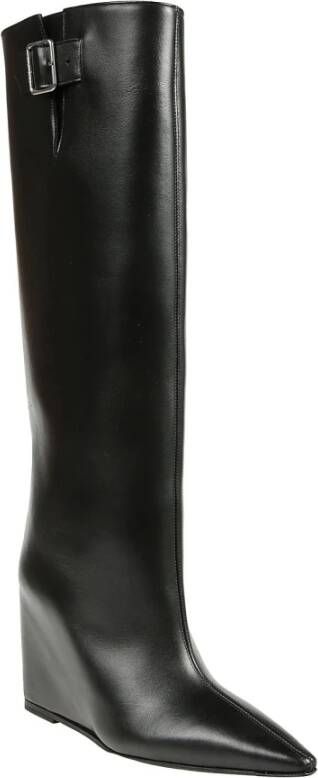 Courrèges Leren Sleehaklaarzen Black Dames
