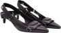 Courrèges Metallic Logo Leren Pumps Black Dames - Thumbnail 2