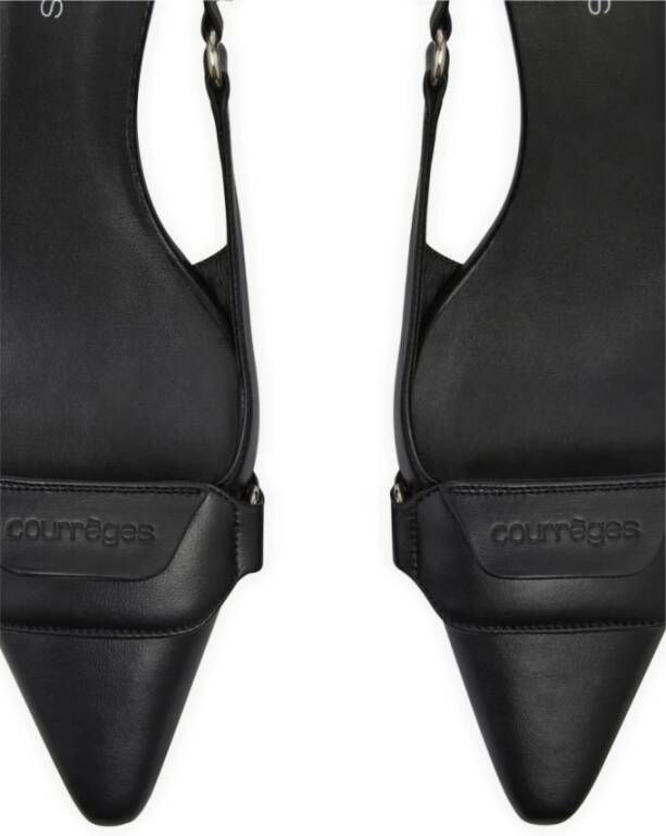 Courrèges Racer Pointed-Toe Slingback Pumps