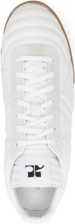 Courrèges Witte Leren Lage Sneakers Wit Heren