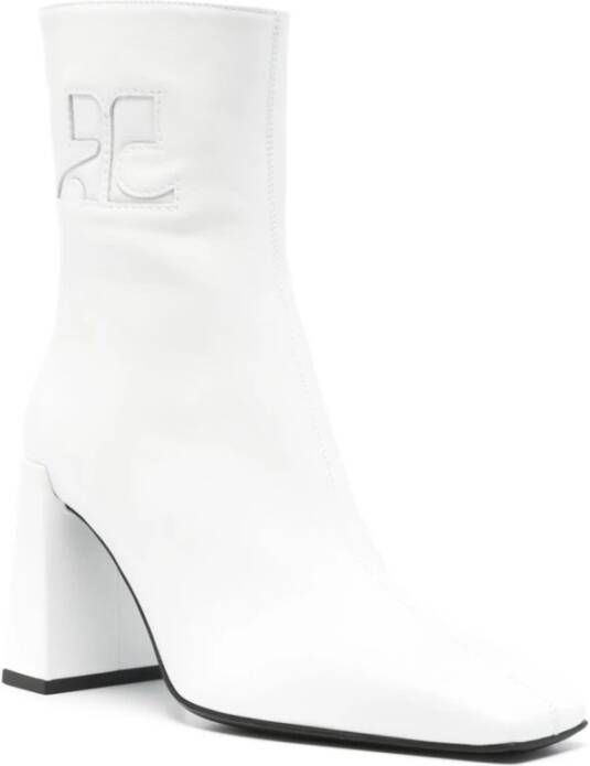 Courrèges Witte Enkellaarsjes met Hak White Dames