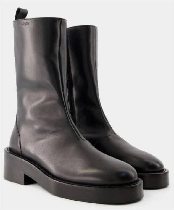 Courrèges Zipped Ankle Boots Leather Zwart Dames