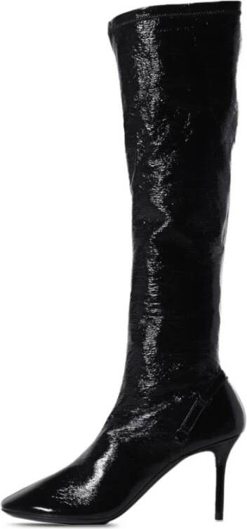 Courrèges Zwarte Laarzen met gecoate afwerking Black Dames