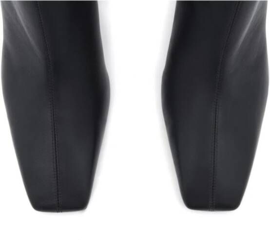 Courrèges Zwarte Leren Logo Laarzen Black Dames