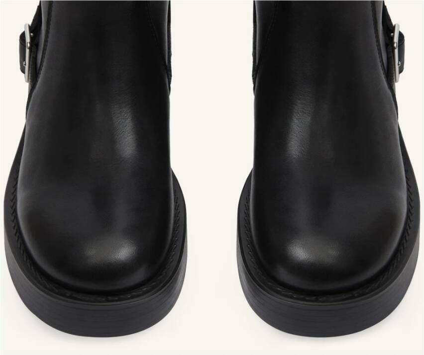 Courrèges Zwarte Riderlaarzen met Ronde Neus Black Dames