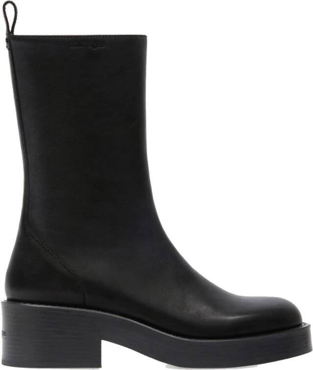 Courrèges Zwarte Riderlaarzen met Ronde Neus Black Dames