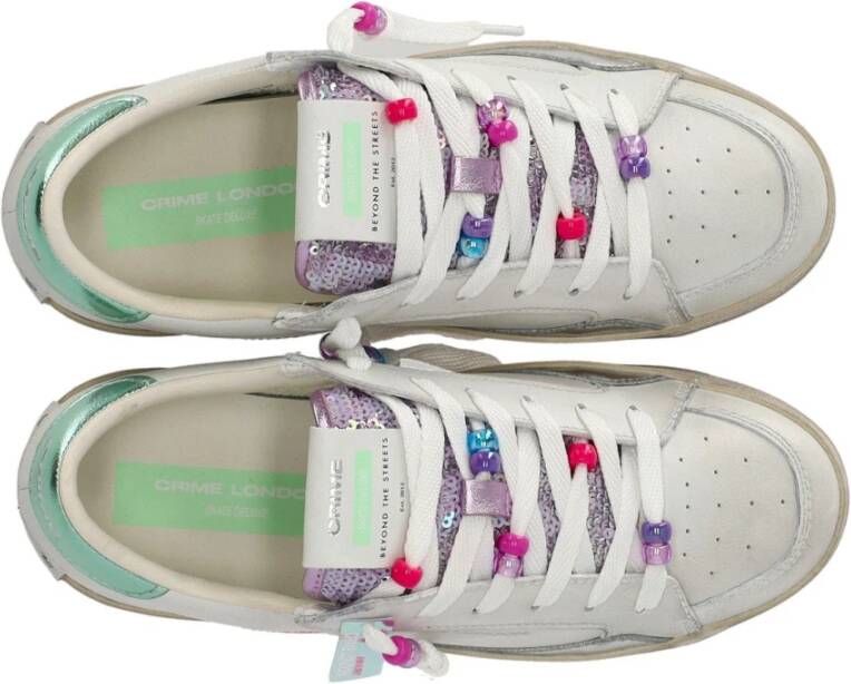 Crime London Aqua Charms Sneaker met Vintage Finish