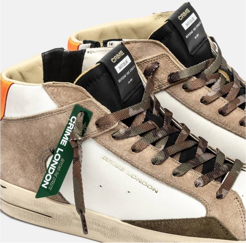 Crime London Beige Sneakers met Premium Materialen