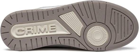 Crime London Beige Suède Sneakers met Witte Details